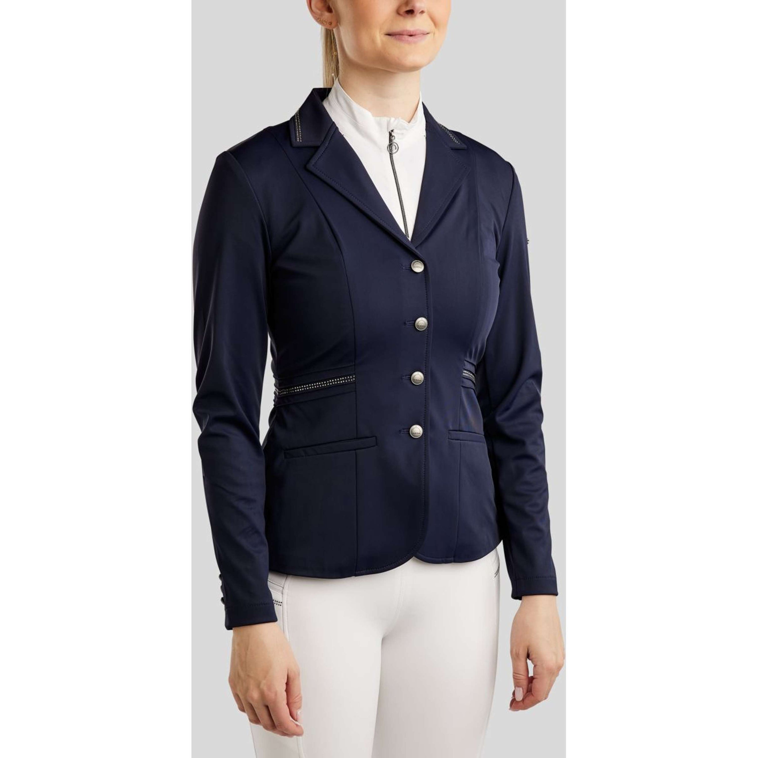 Montar Turnierjacket MoPearl Pintucks Gun Metal Crystals Navy Montar Turnierjacket MoPearl Pintucks Gun Metal Crystals Navy