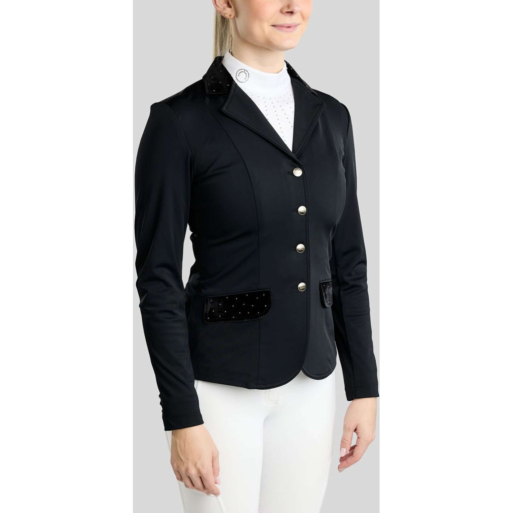 Montar Turnierjacket MoValerie Velvet Details Golden Quartz Crystals Schwarz