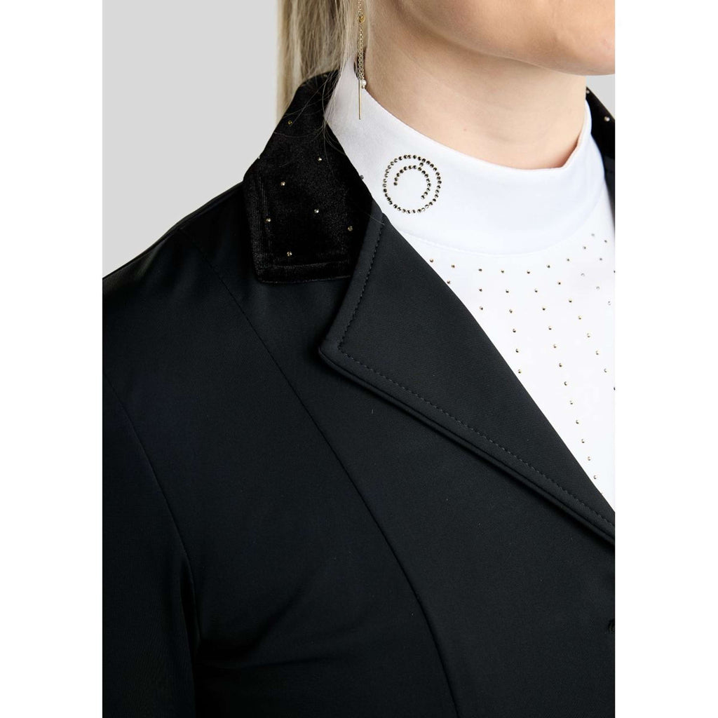 Montar Turnierjacket MoValerie Velvet Details Golden Quartz Crystals Schwarz