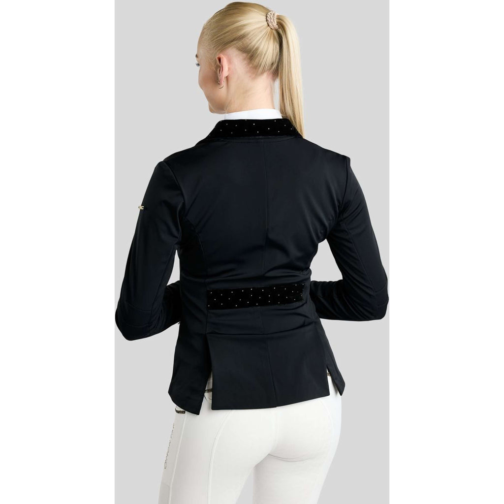 Montar Turnierjacket MoValerie Velvet Details Golden Quartz Crystals Schwarz