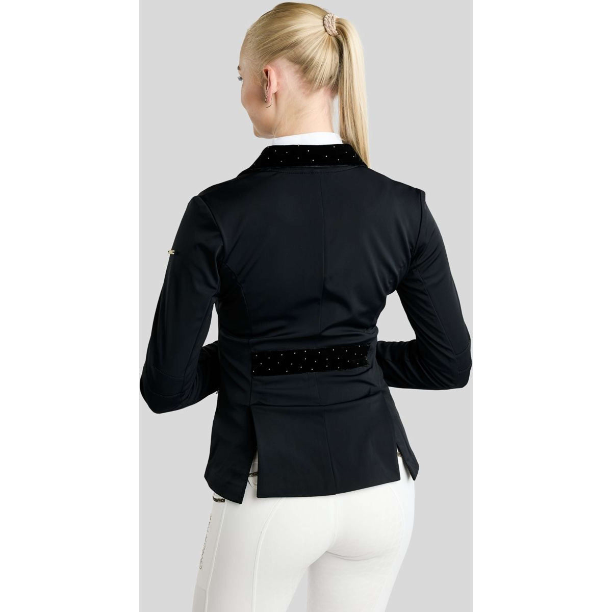 Montar Turnierjacket MoValerie Velvet Details Golden Quartz Crystals Schwarz