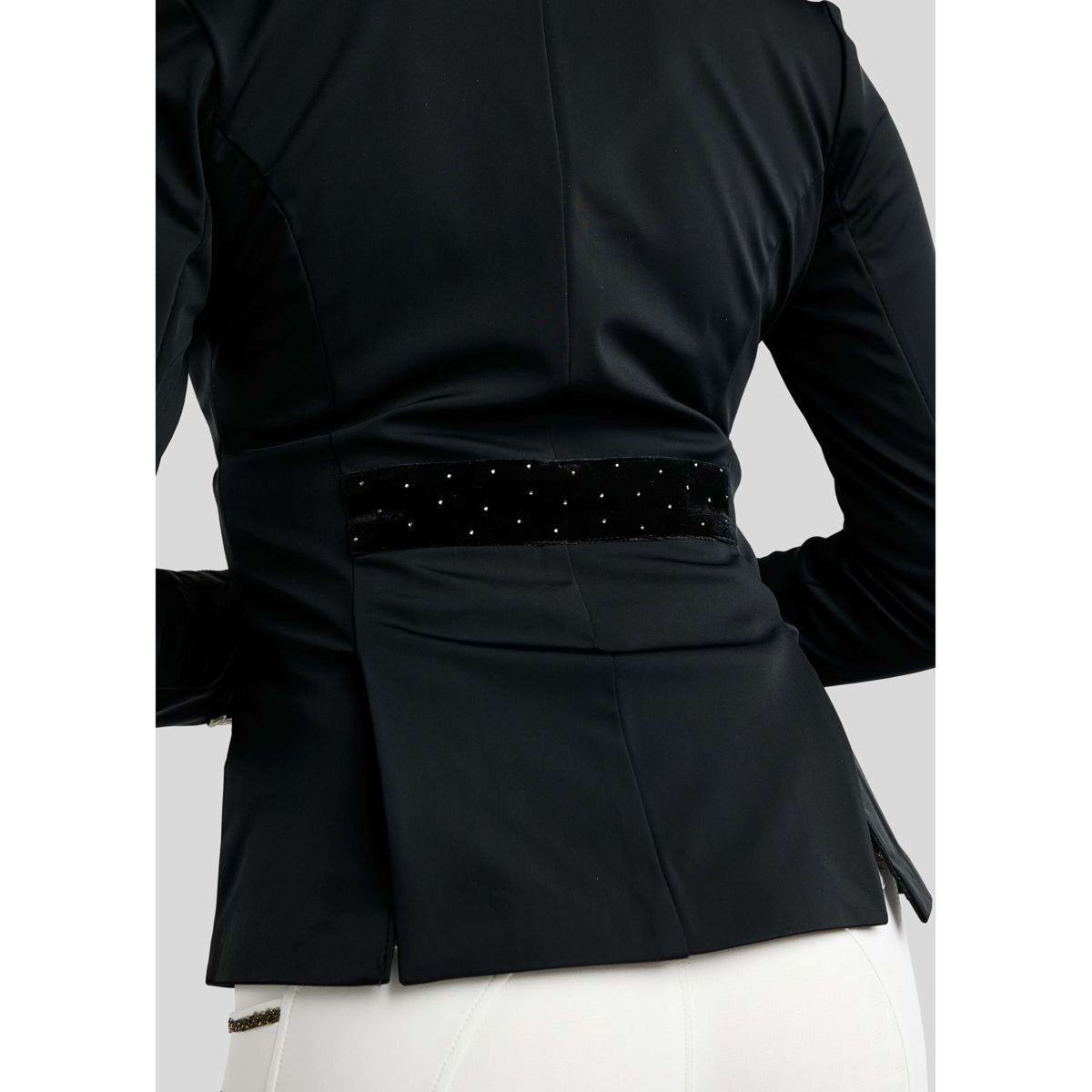 Montar Turnierjacket MoValerie Velvet Details Golden Quartz Crystals Schwarz