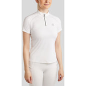 Montar Turniershirt MoPearl Pintucks Gun Metal Crystals Weiß