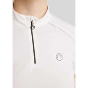 Montar Turniershirt MoPearl Pintucks Gun Metal Crystals Weiß