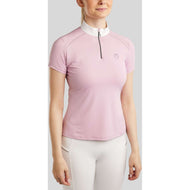 Montar Turniershirt MoPearl Pintucks Gun Metal Crystals Candy Pink