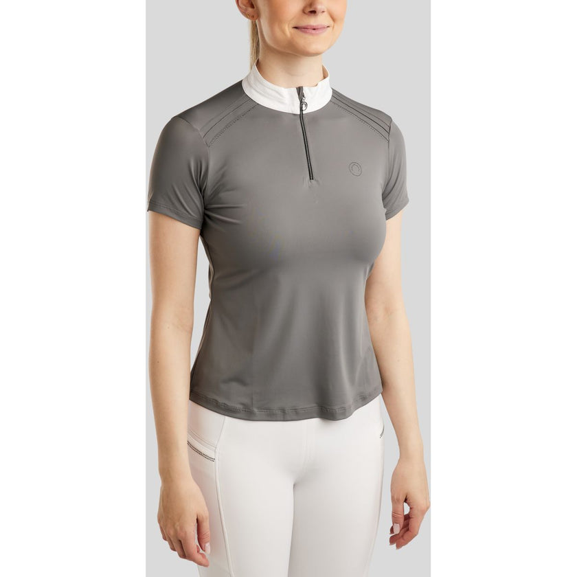 Montar Turniershirt MoPearl Pintucks Gun Metal Crystals Grau Montar Turniershirt MoPearl Pintucks Gun Metal Crystals Grau