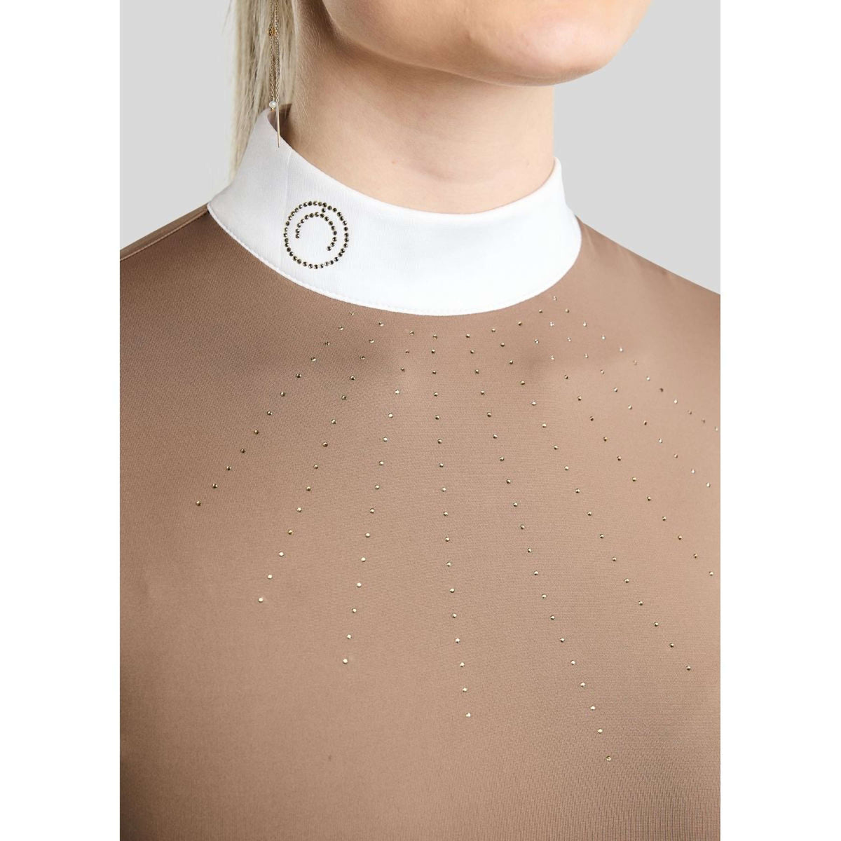 Montar Turniershirt MoEve Golden Quartz Crystals Lange Ärmel Nougat Brown