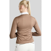Montar Turniershirt MoEve Golden Quartz Crystals Lange Ärmel Nougat Brown