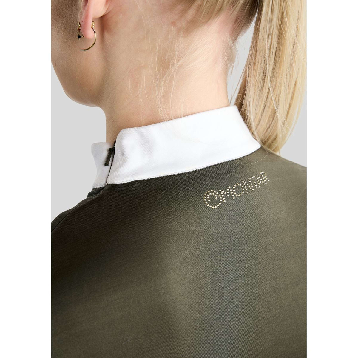 Montar Turniershirt MoEve Golden Quartz Crystals Lange Ärmel Forest Green