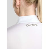 Montar Turniershirt MoEve Golden Quartz Crystals Lange Ärmel Weiß