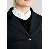 Montar Turniershirt MoValerie Velvet Golden Quartz Crystals Lange Ärmel Schwarz