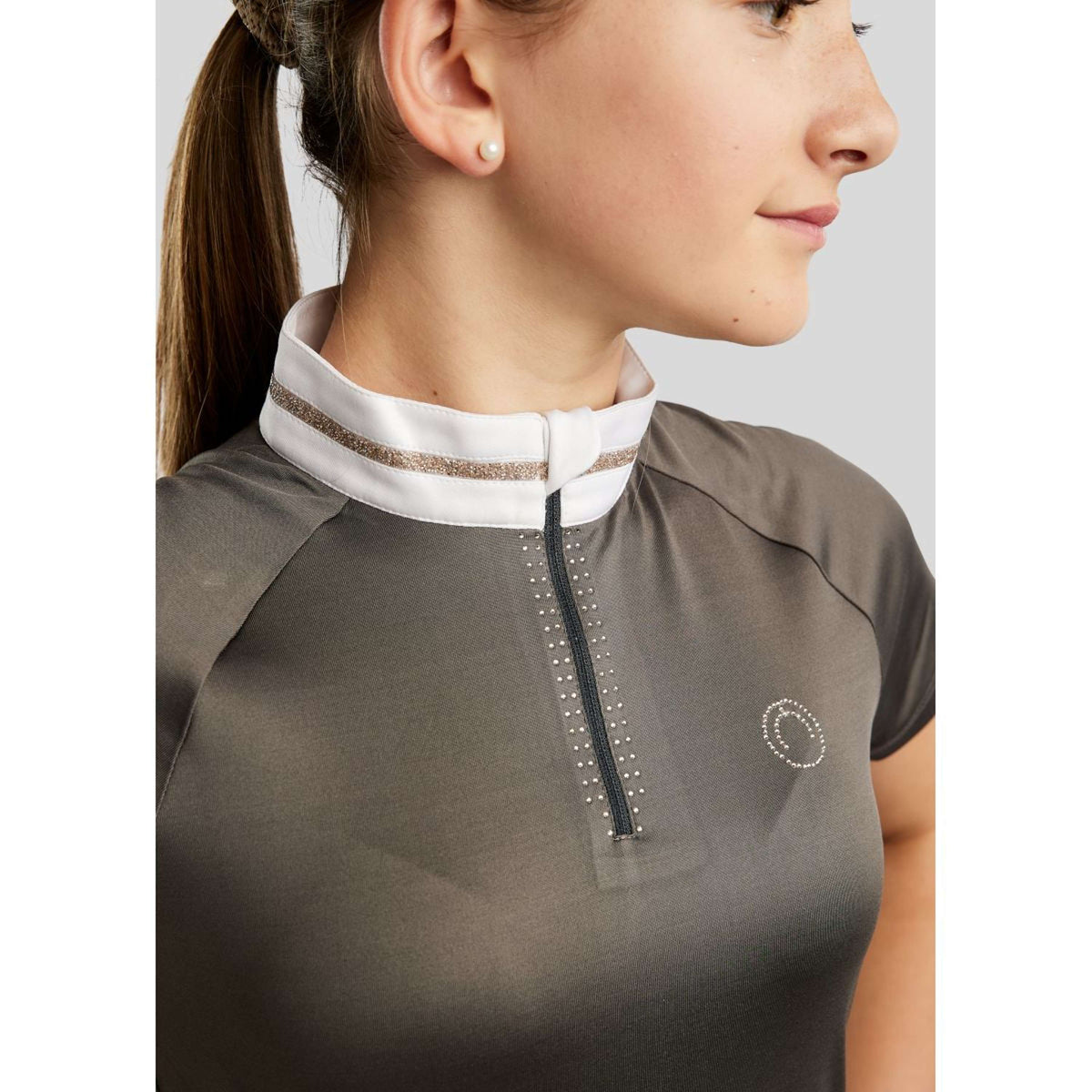 Montar Turniershirt MoLila Champagne Crystals Junior Grau