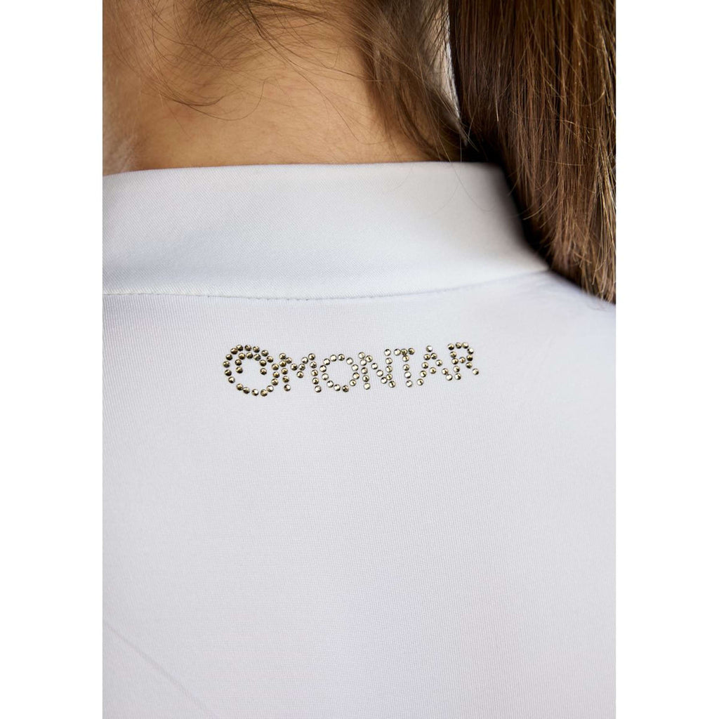 Montar Turniershirt MoEverline Golden Quartz Crystals Kids Lange Ärmel Weiß