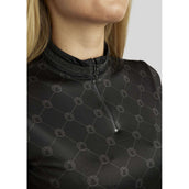 Montar Shirt MoAvina Monogram Caviar Crystal Deco Lange Ärmel Schwarz