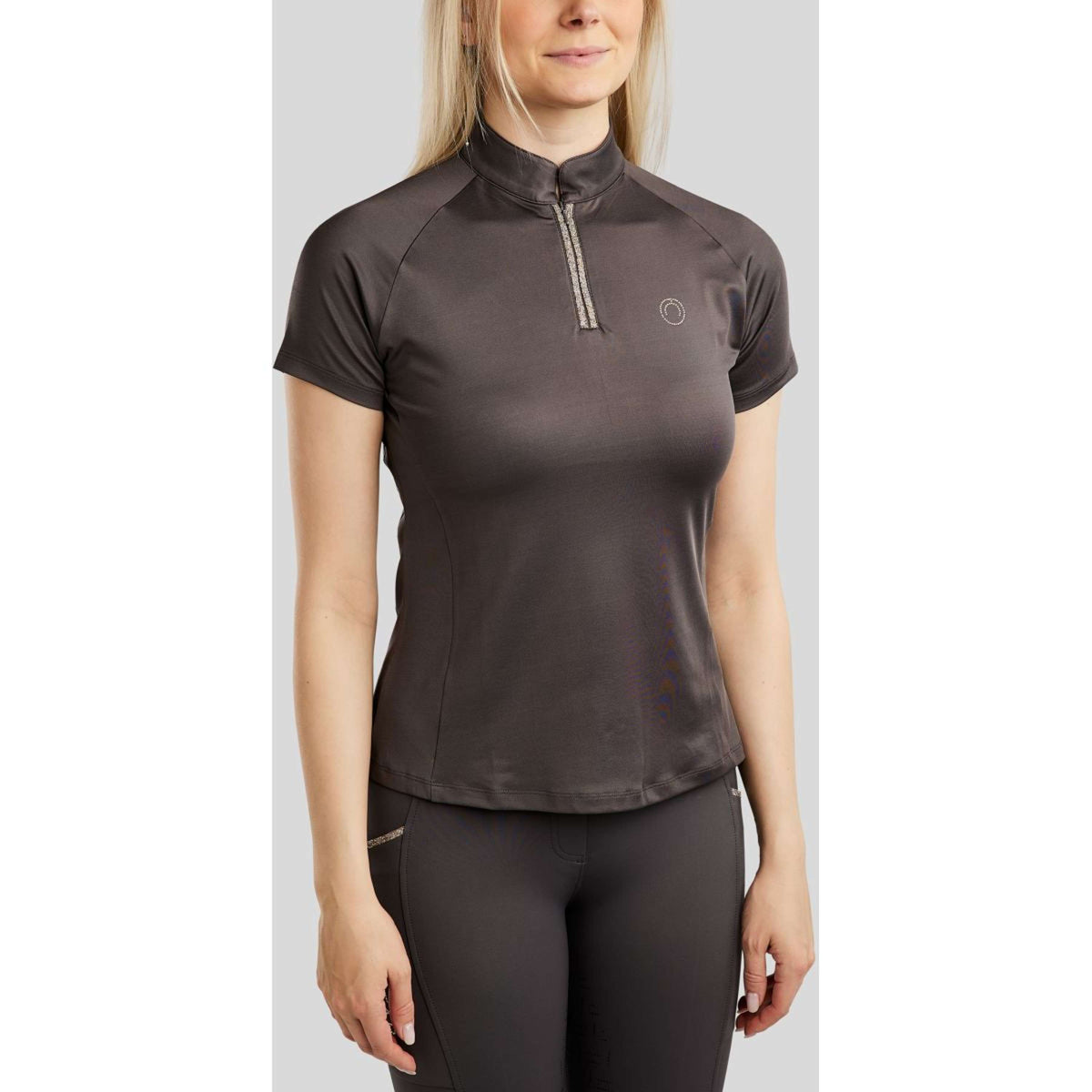 Montar Poloshirt MoLila Champagne Crystals Slate Grey