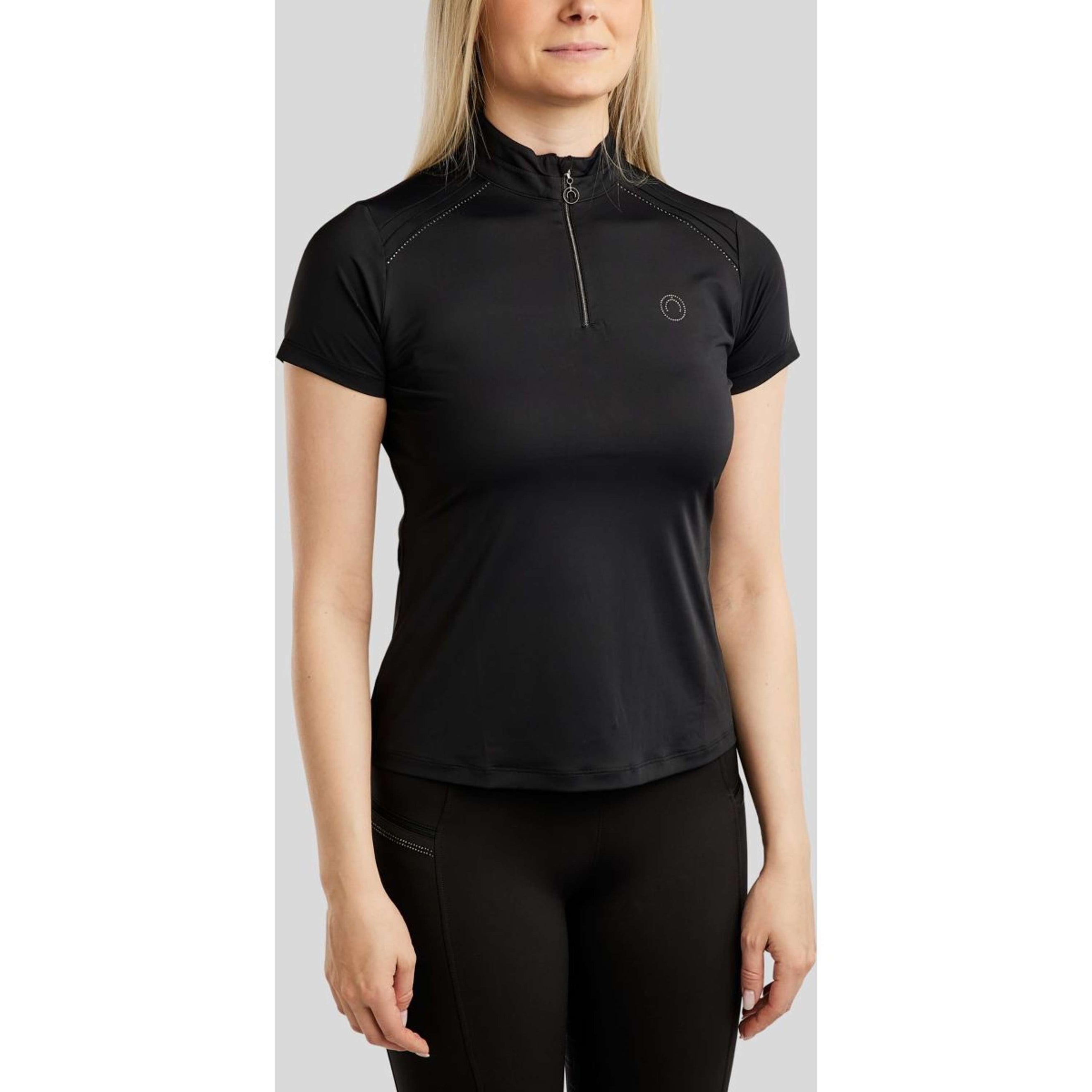 Montar Poloshirt MoPearl Pintuck Schwarz
