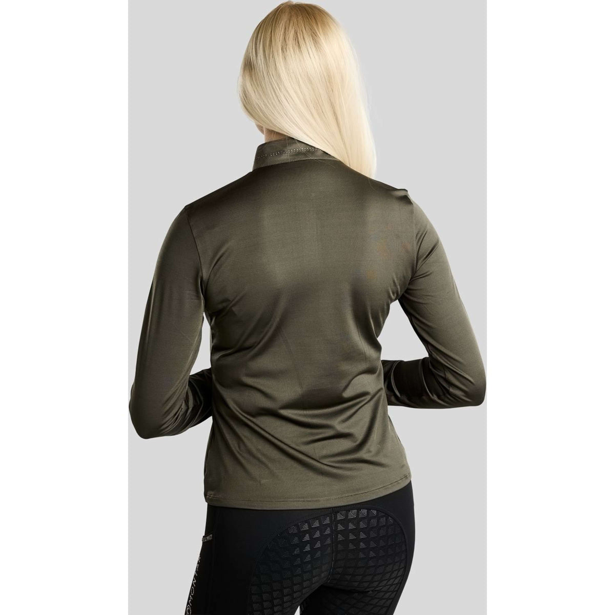 Montar Shirt MoEverline Golden Quartz Crystals Lange Ärmel Forest Green