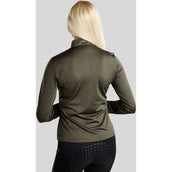 Montar Shirt MoEverline Golden Quartz Crystals Lange Ärmel Forest Green