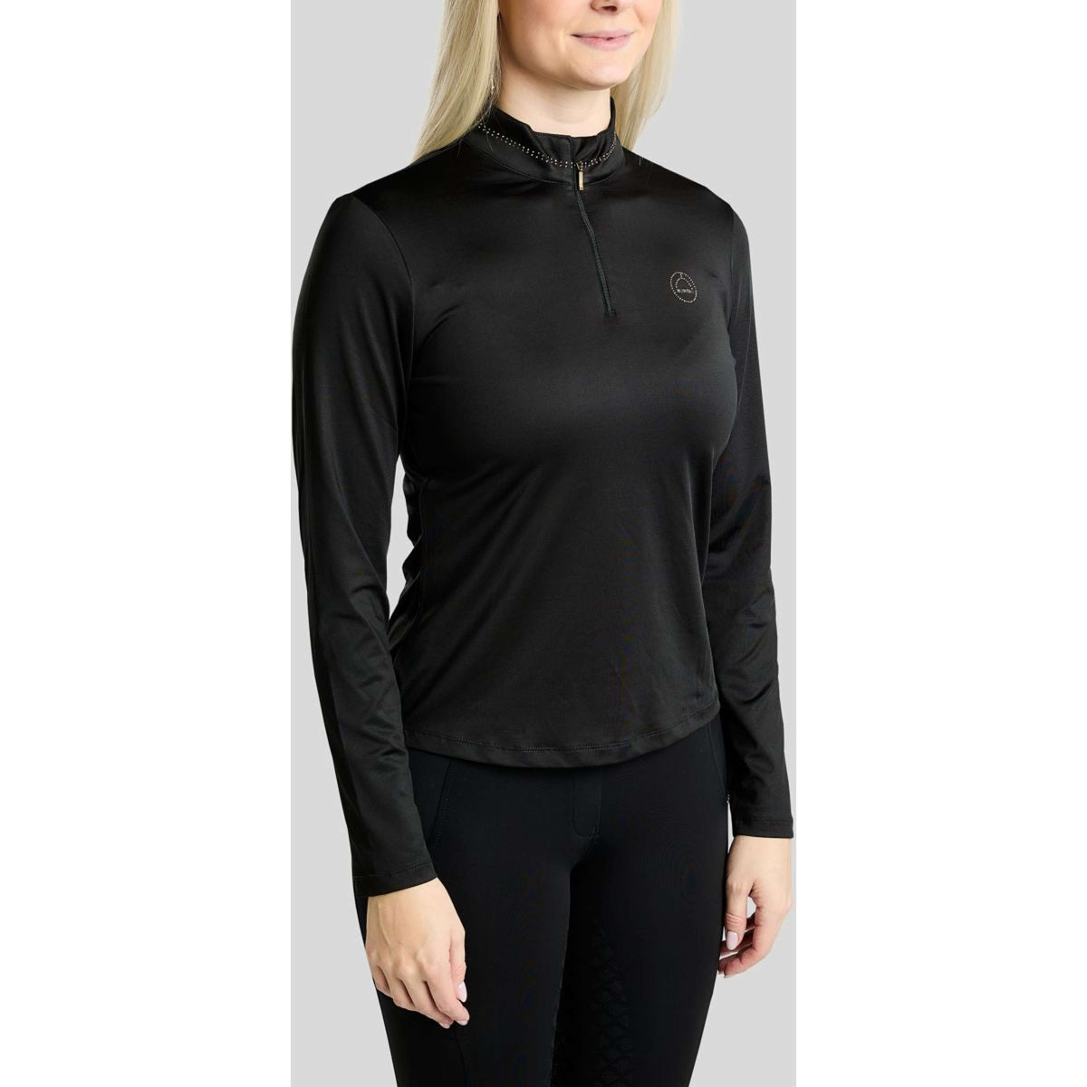 Montar Shirt MoEverline Golden Quartz Crystals Lange Ärmel Schwarz