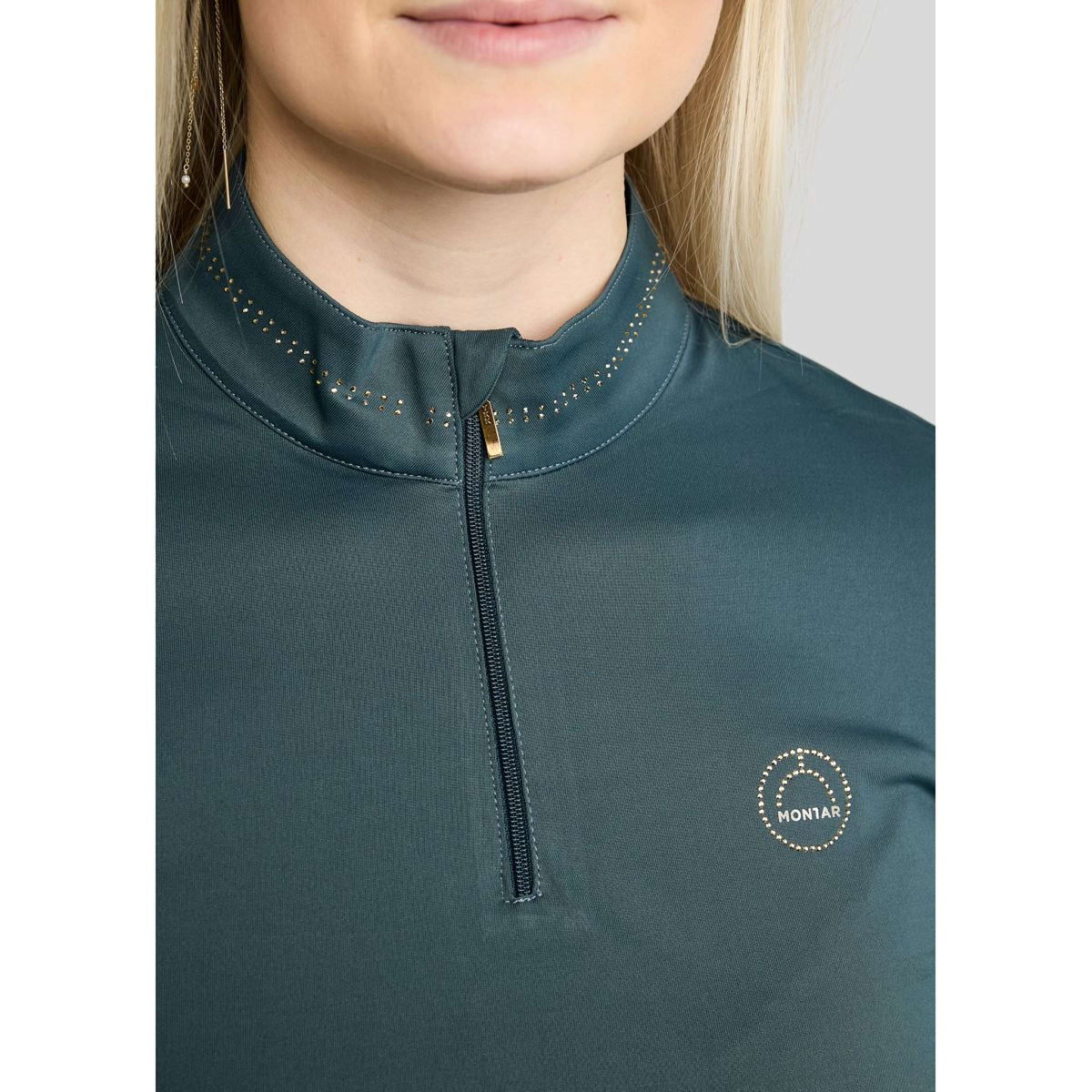 Montar Shirt MoEverline Golden Quartz Crystals Lange Ärmel Dark Slate