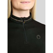 Montar Shirt MoEkta Jacquard Pattern Golden Quartz Lange Ärmel Schwarz