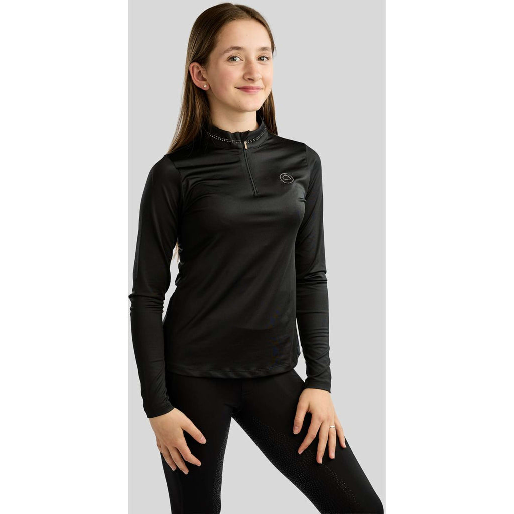 Montar Shirt MoEverline Golden Quartz Crystals Kids Lange Ärmel Schwarz