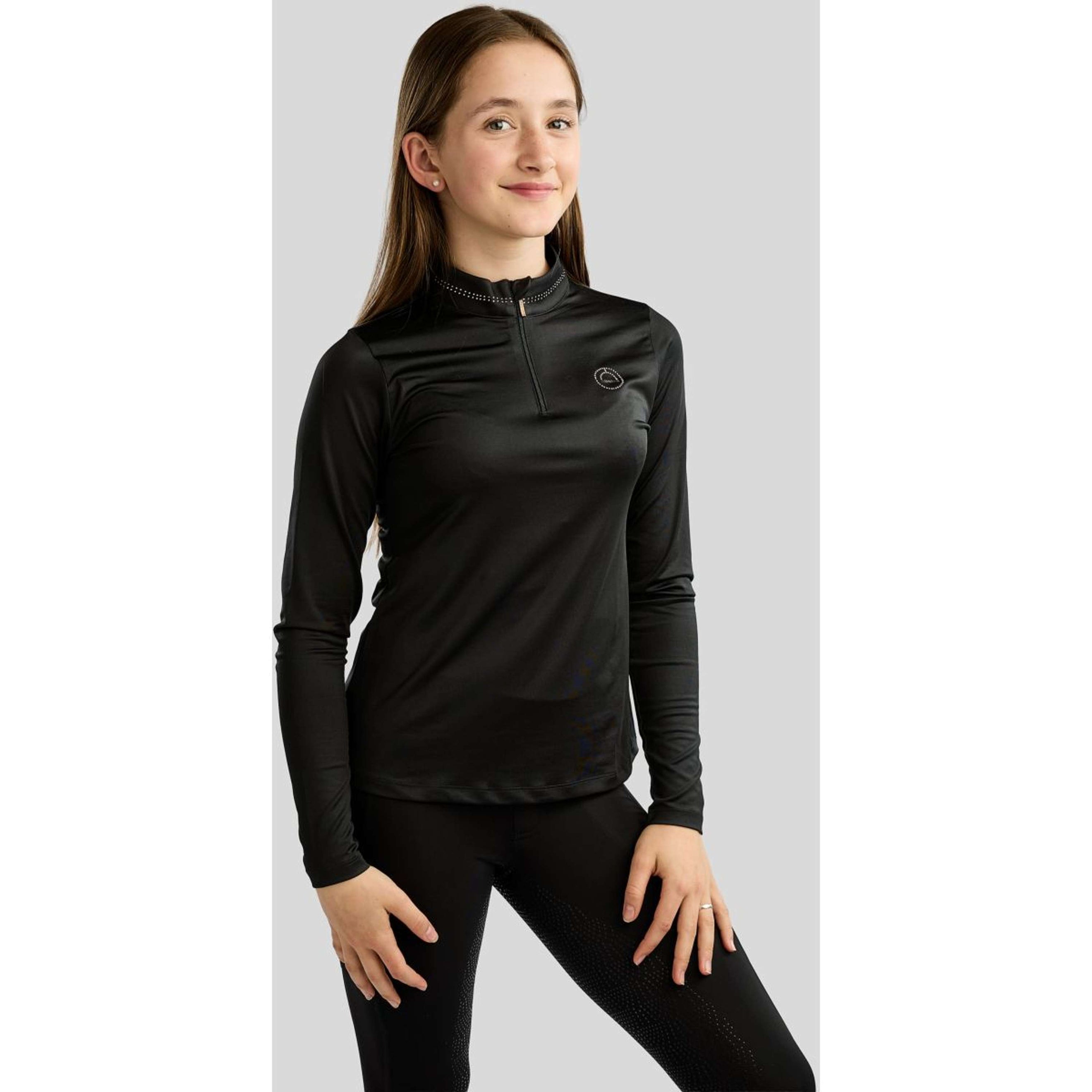 Montar Shirt MoEverline Golden Quartz Crystals Kids Lange Ärmel Schwarz