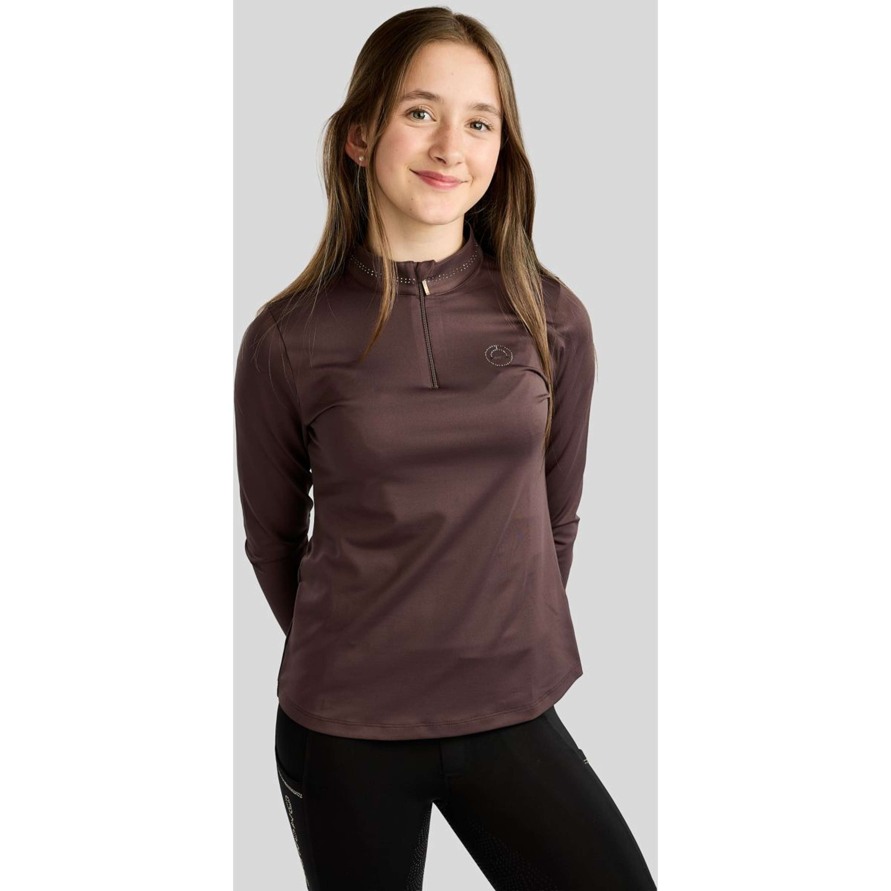 Montar Shirt MoEverline Golden Quartz Crystals Kids Lange Ärmel Black Peony