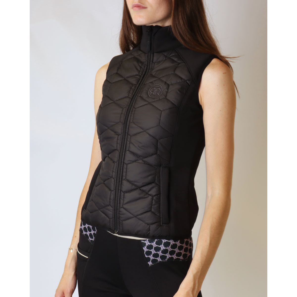 Rebel Weste Cube Quilted Hybrid Schwarz