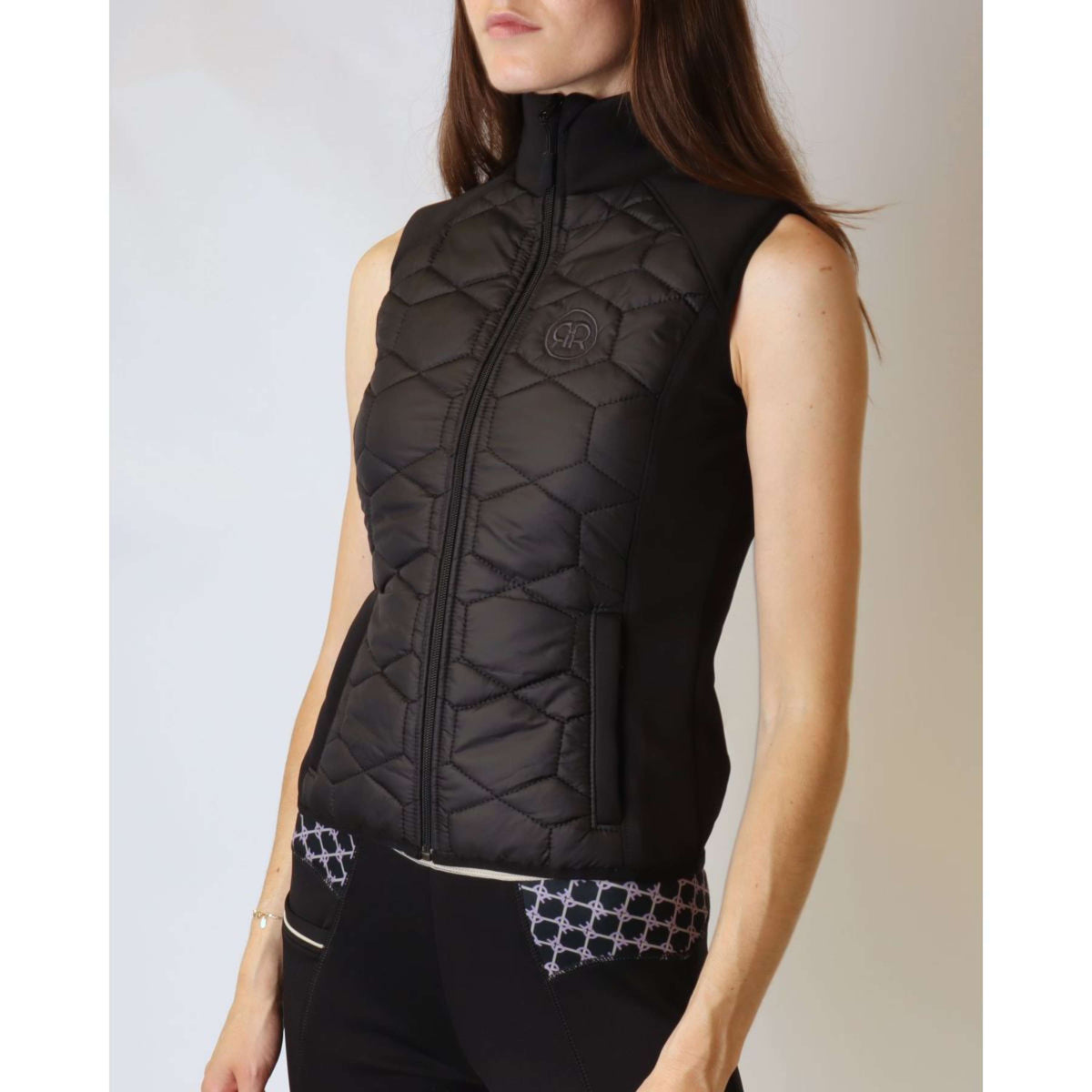 Rebel Weste Cube Quilted Hybrid Schwarz