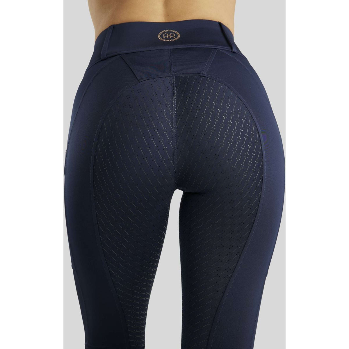 Rebel Reitleggings Beltloops Rosegold Crystals Full Grip Navy