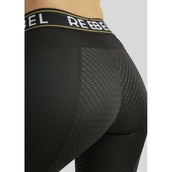 Rebel Reitleggings Logo Elastic Waistband Full Grip Schwarz