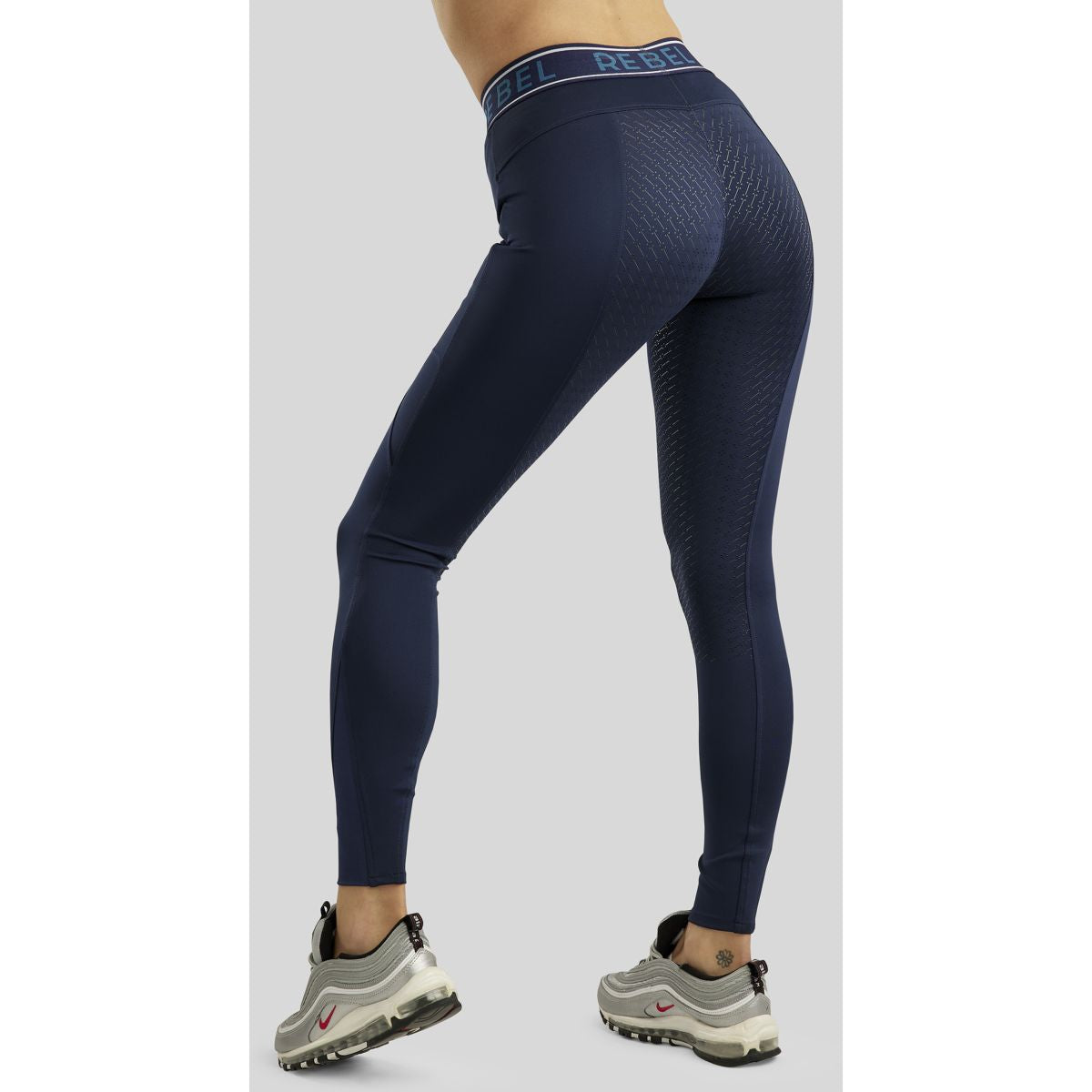 Rebel Reitleggings Logo Elastic Waistband Full Grip Navy