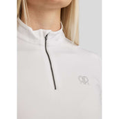 Rebel T-Shirt Tone in Tone Crystals Weiß