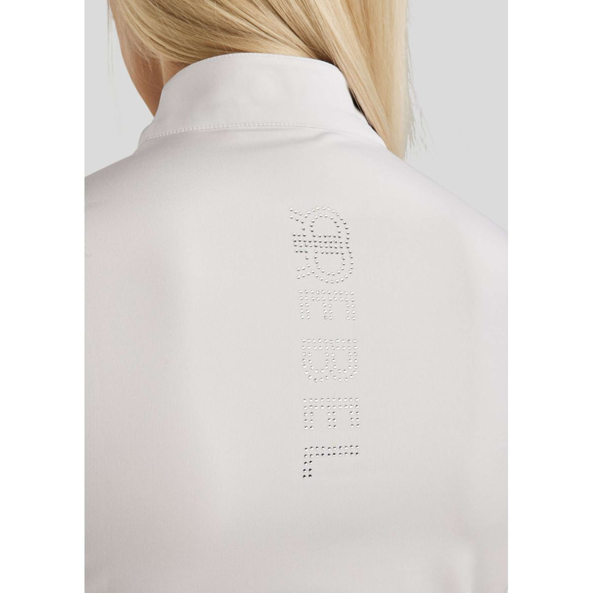 Rebel T-Shirt Tone in Tone Crystals Weiß