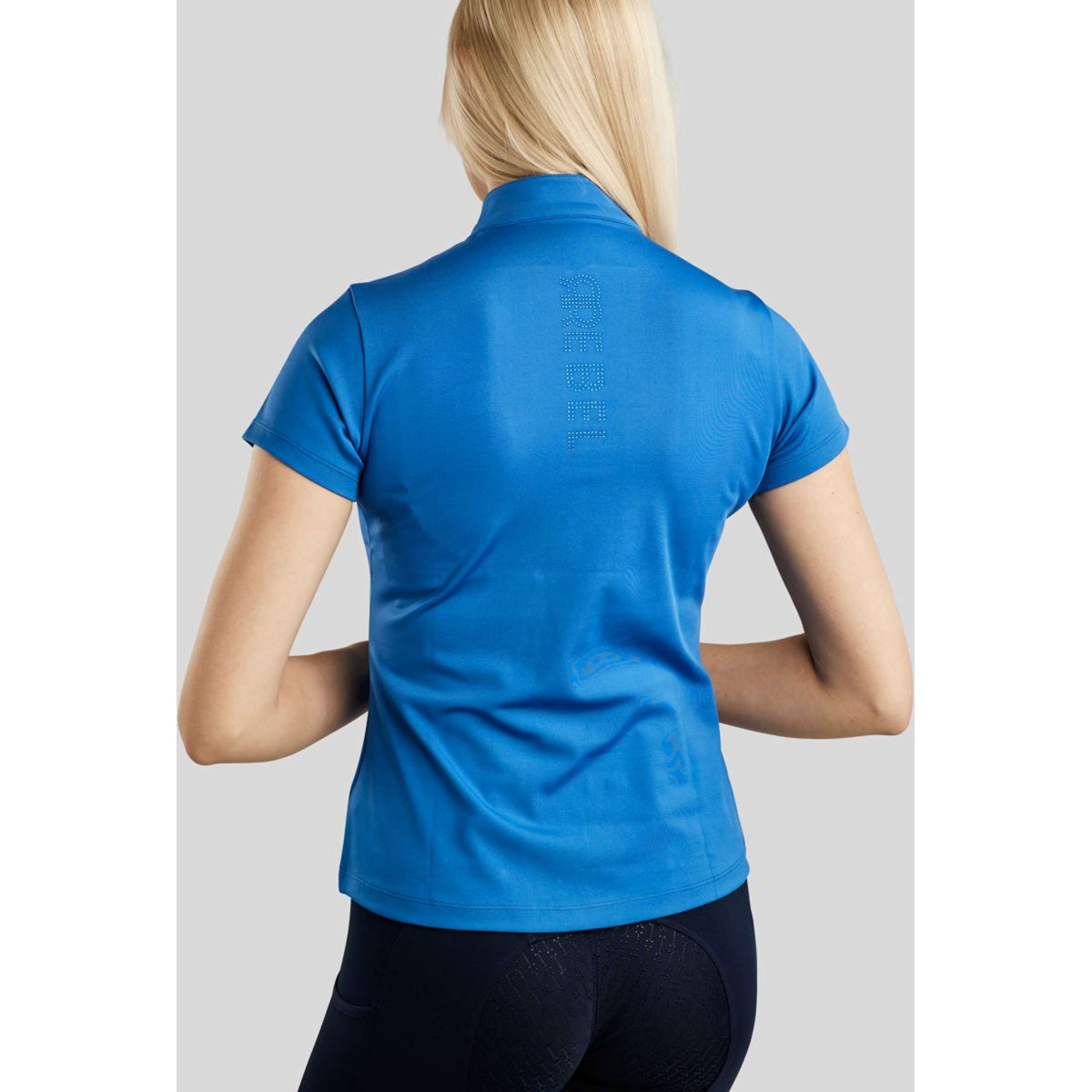 Rebel T-Shirt Tone in Tone Crystals Stark Blau