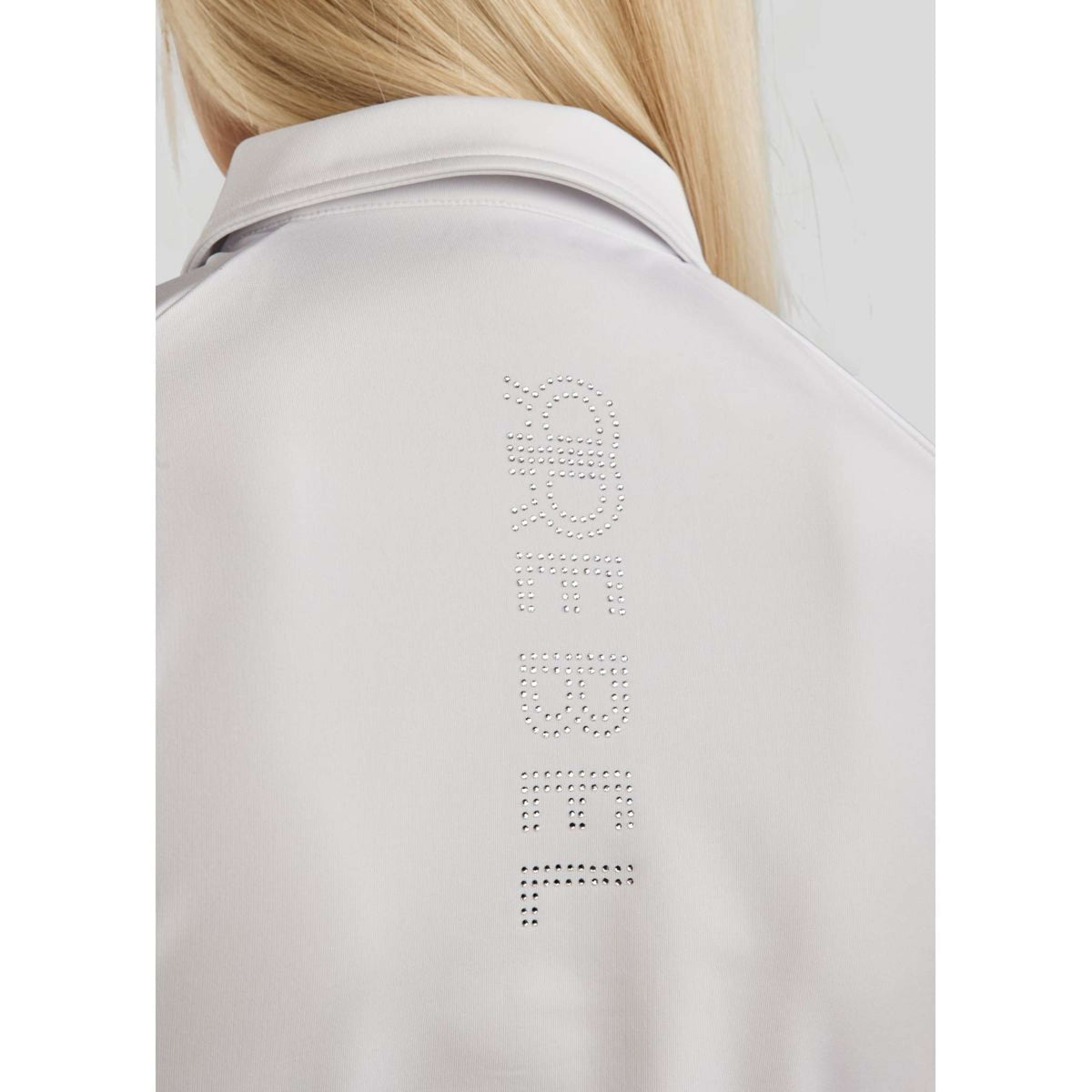 Rebel Ärmeloss Shirt Tone in Tone Crystals Weiß