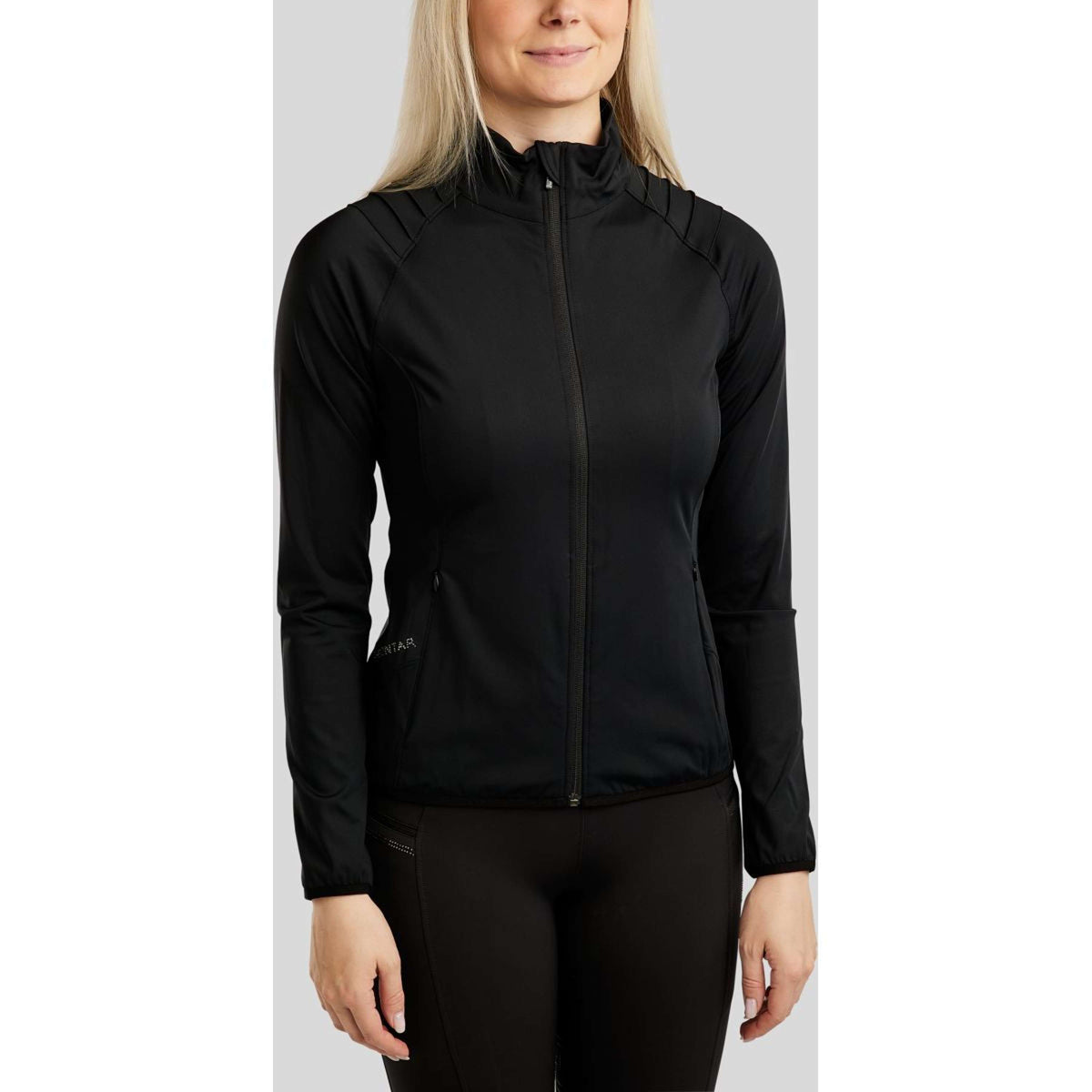 Montar Jack MoPearl Pintuck Gun Metal Crystals Schwarz