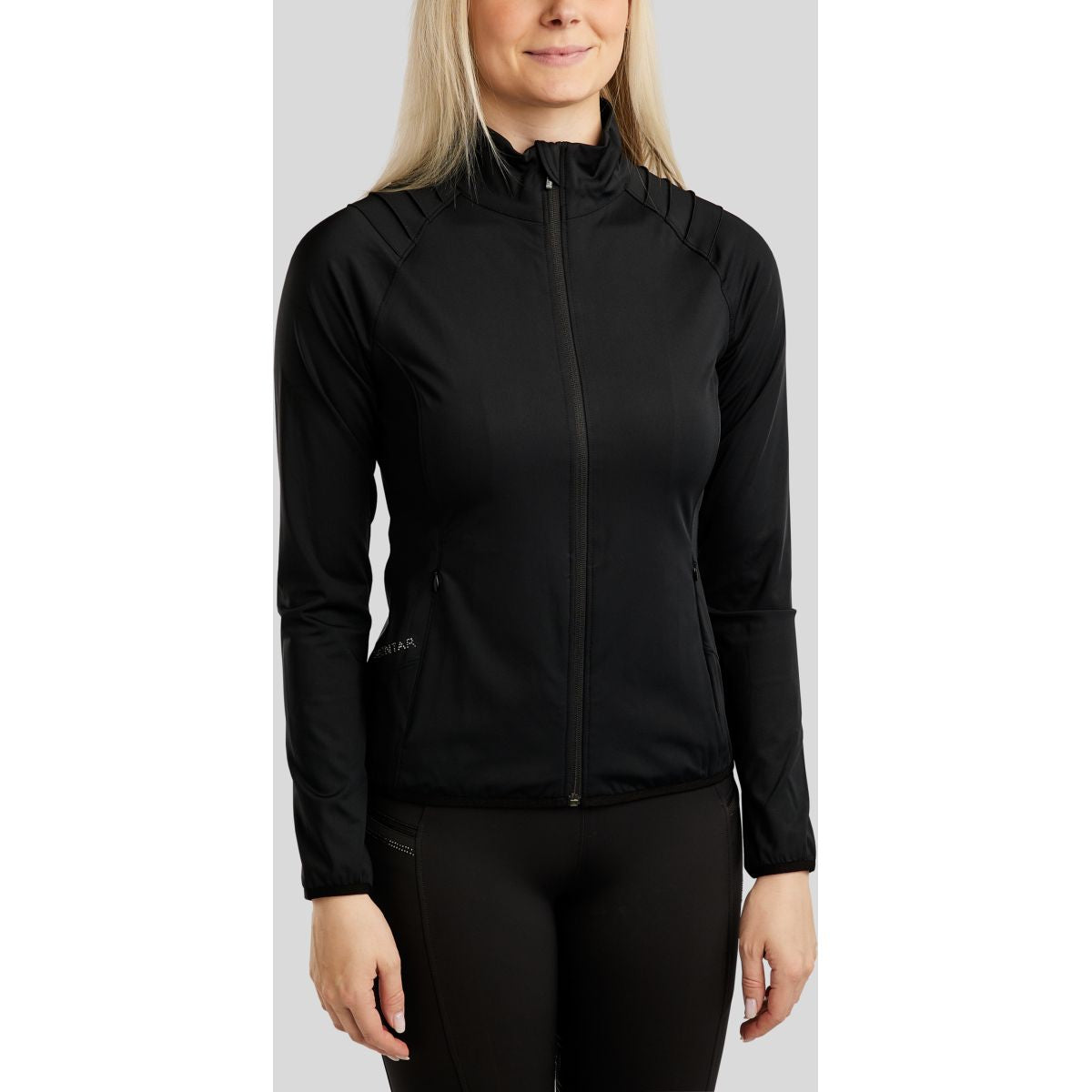 Montar Jack MoPearl Pintuck Gun Metal Crystals Schwarz