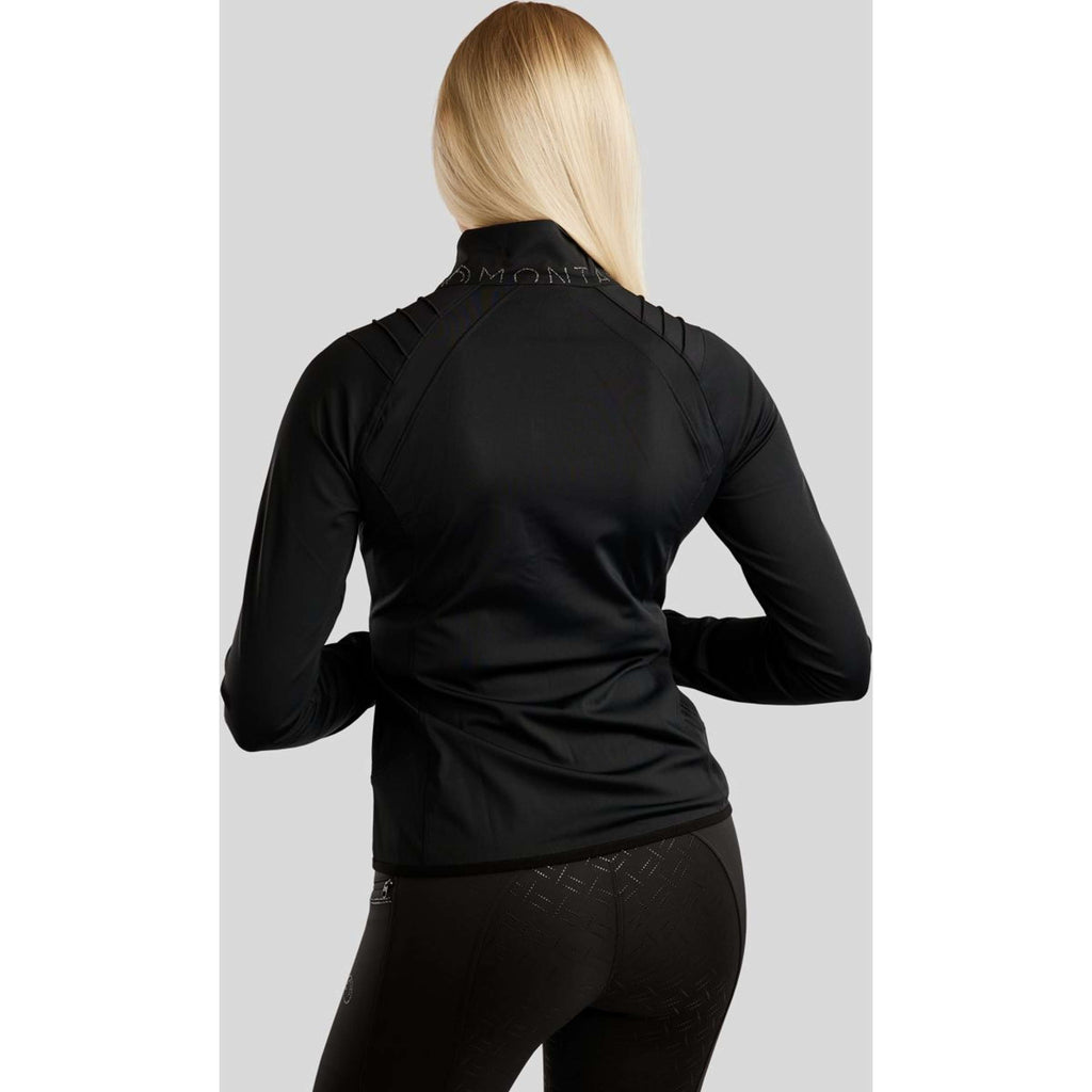 Montar Jack MoPearl Pintuck Gun Metal Crystals Schwarz