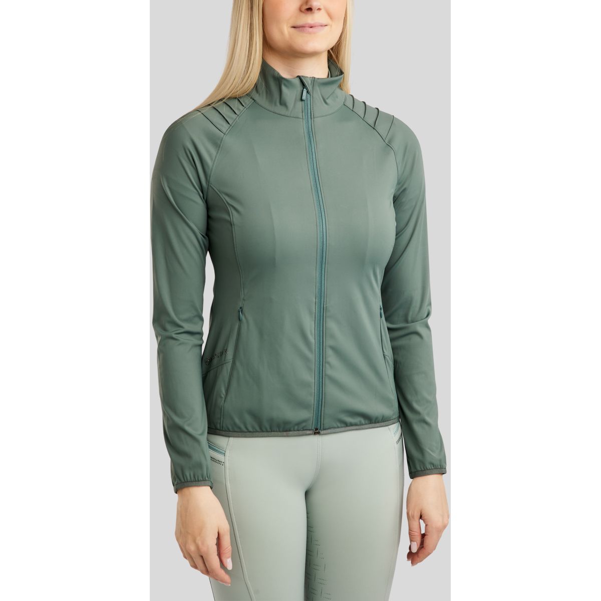 Montar Jack MoPearl Pintuck Gun Metal Crystals Jade