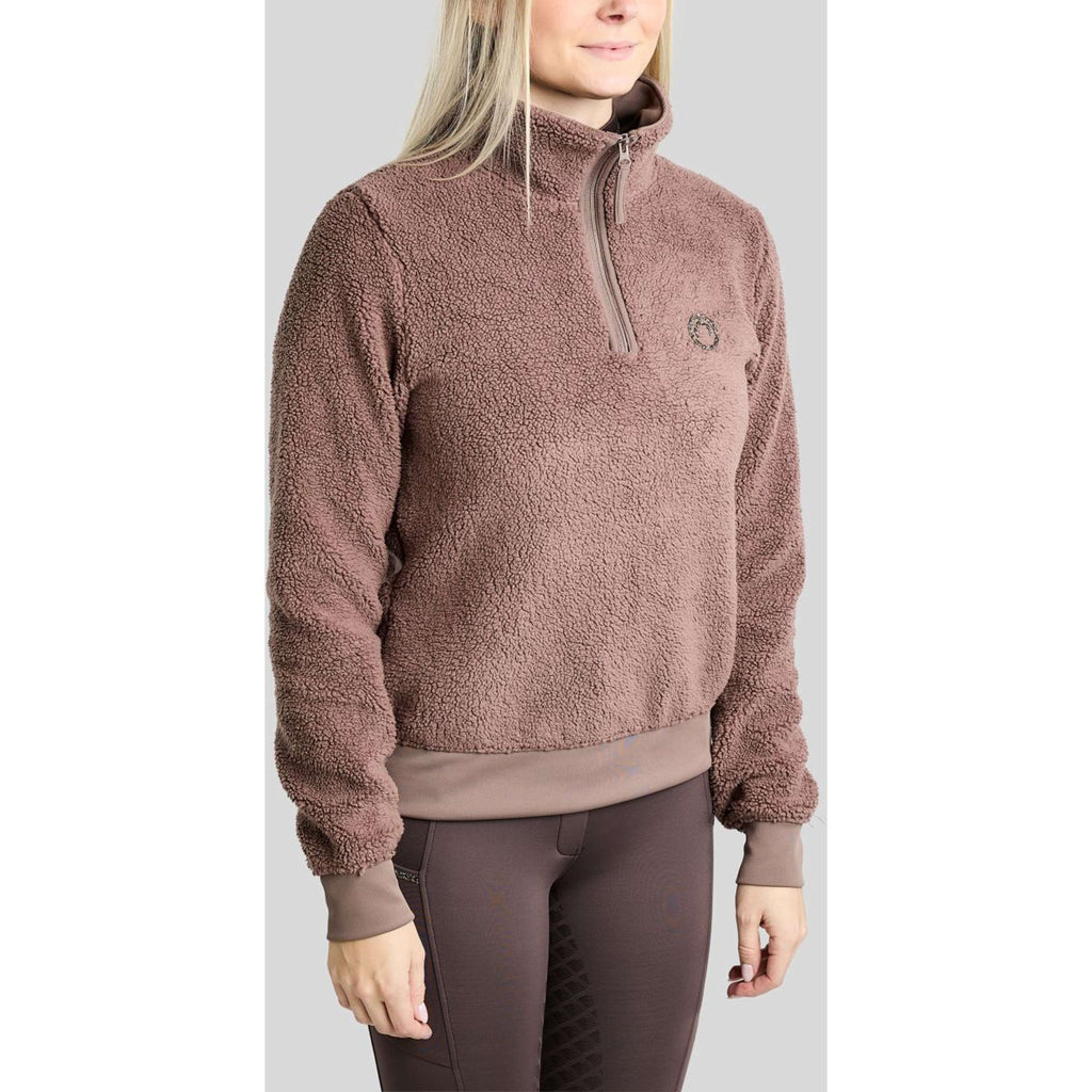 Montar Pullover MoEbba Q-Zip Teddy Pile Golden Quartz Nougat Brown