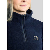 Montar Pullover MoEbba Q-Zip Teddy Pile Golden Quartz Navy