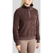Montar Pullover MoEbba Q-Zip Teddy Pile Golden Quartz Black Peony