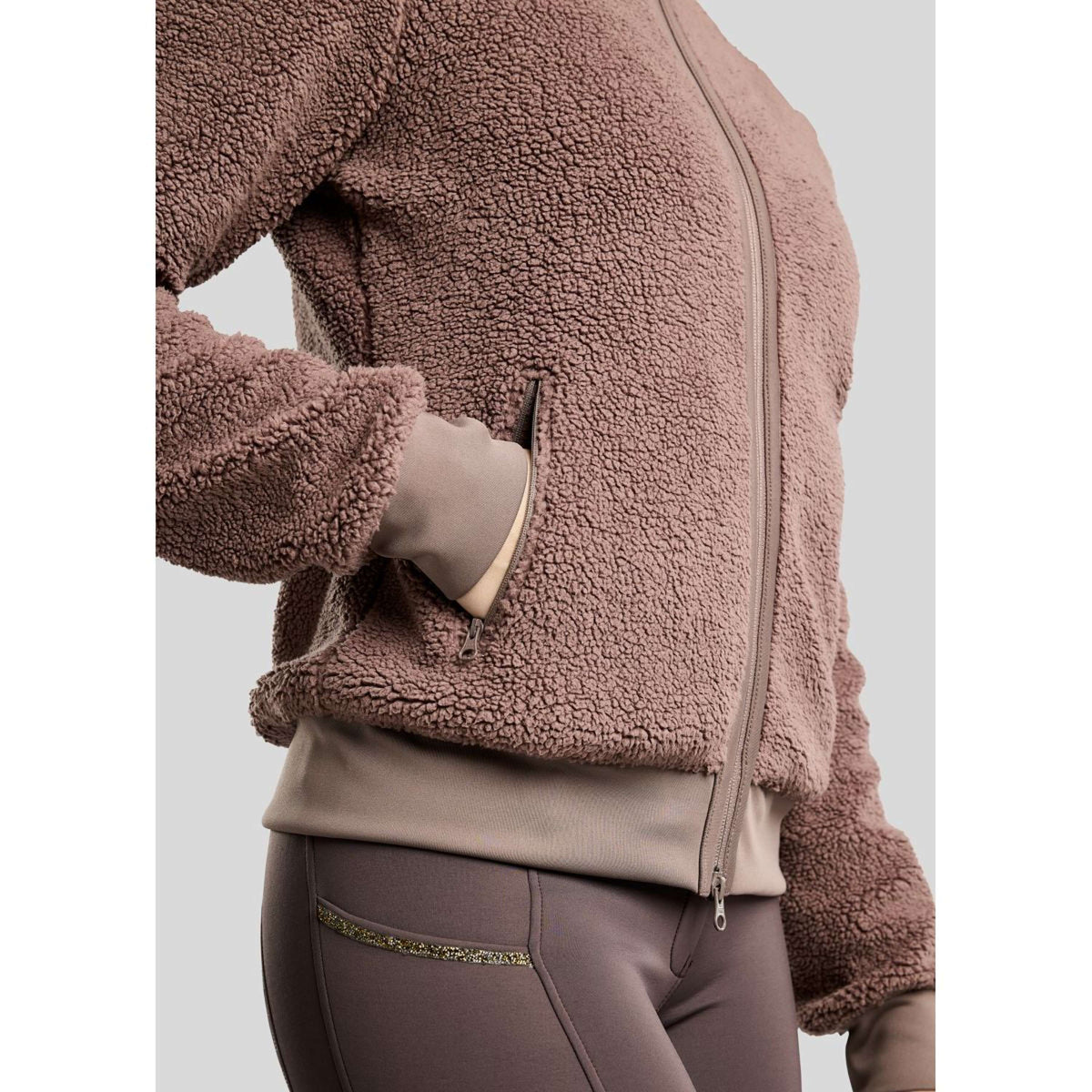Montar Jacke MoEbba Teddy Pile Golden Quartz Nougat Brown