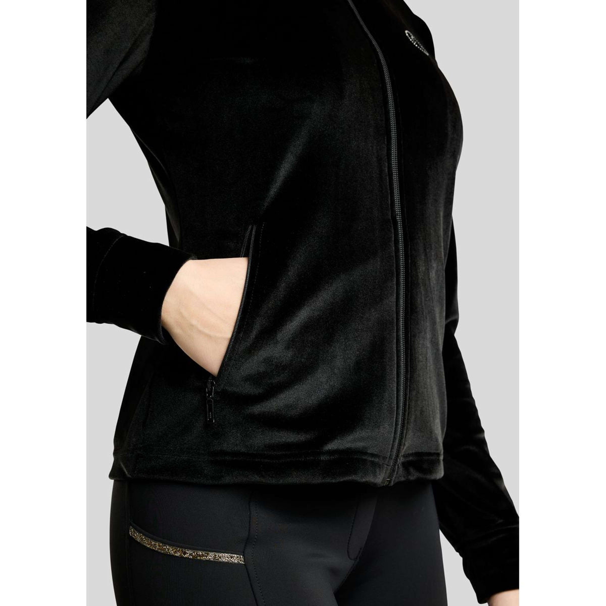 Montar Jacke MoValerie Velvet Golden Quartz Crystals Schwarz