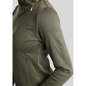 Montar Pullover MoNaja High Collar Golden Quartz Crystals Forest Green
