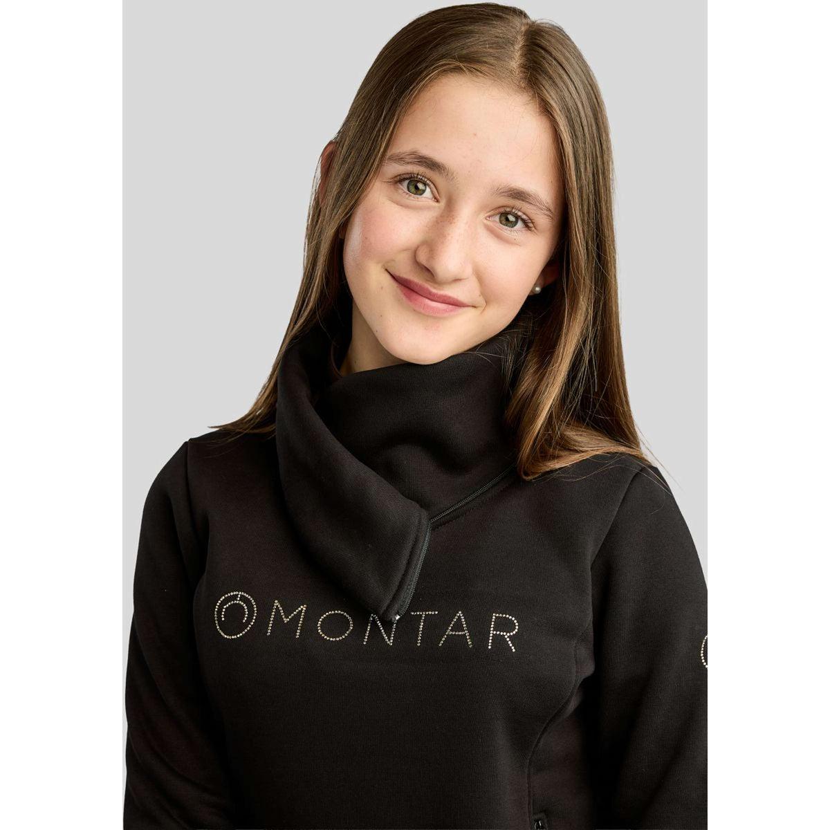Montar Pullover MoNaja High Collar Golden Quartz Crystals Kids Schwarz