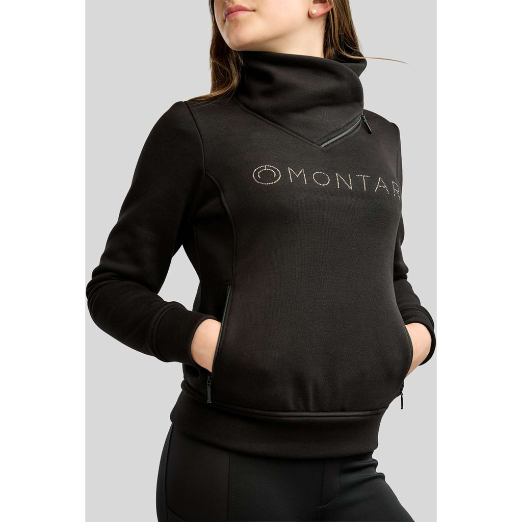 Montar Pullover MoNaja High Collar Golden Quartz Crystals Kids Schwarz