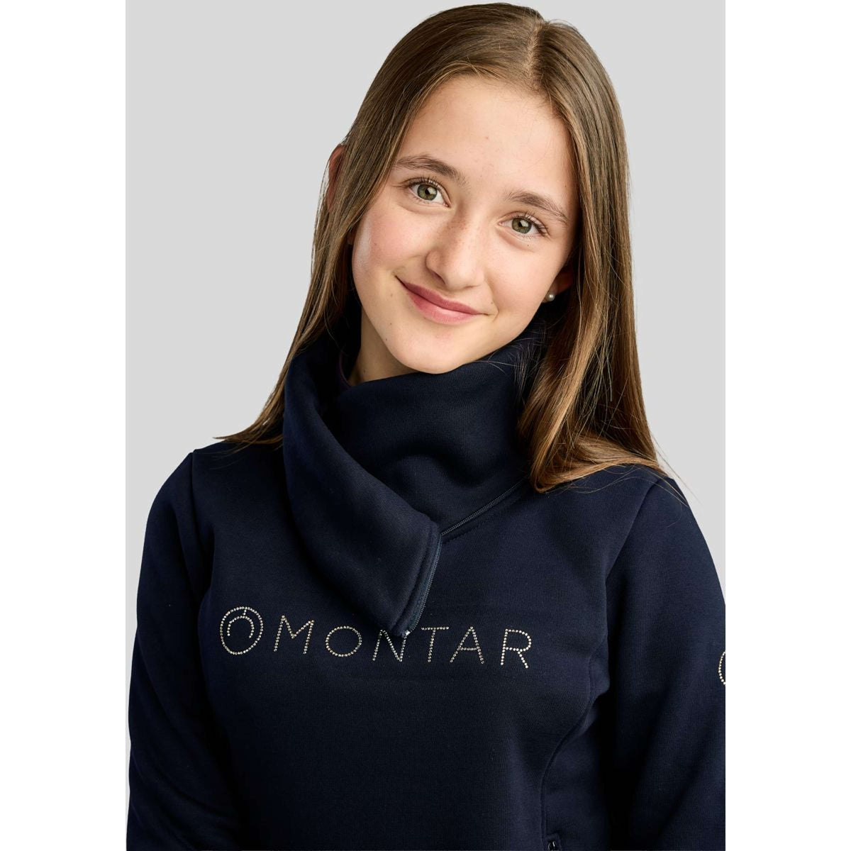 Montar Pullover MoNaja High Collar Golden Quartz Crystals Kids Navy